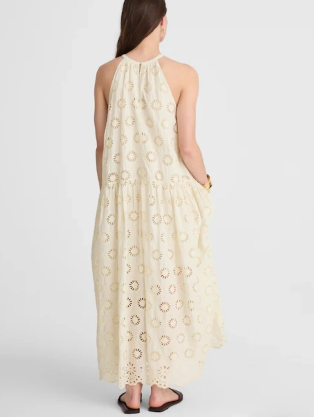 Madewell Embroidered Drop-Waist Maxi Dress - Ivory Floral Eyelet - Picture 3 of 14